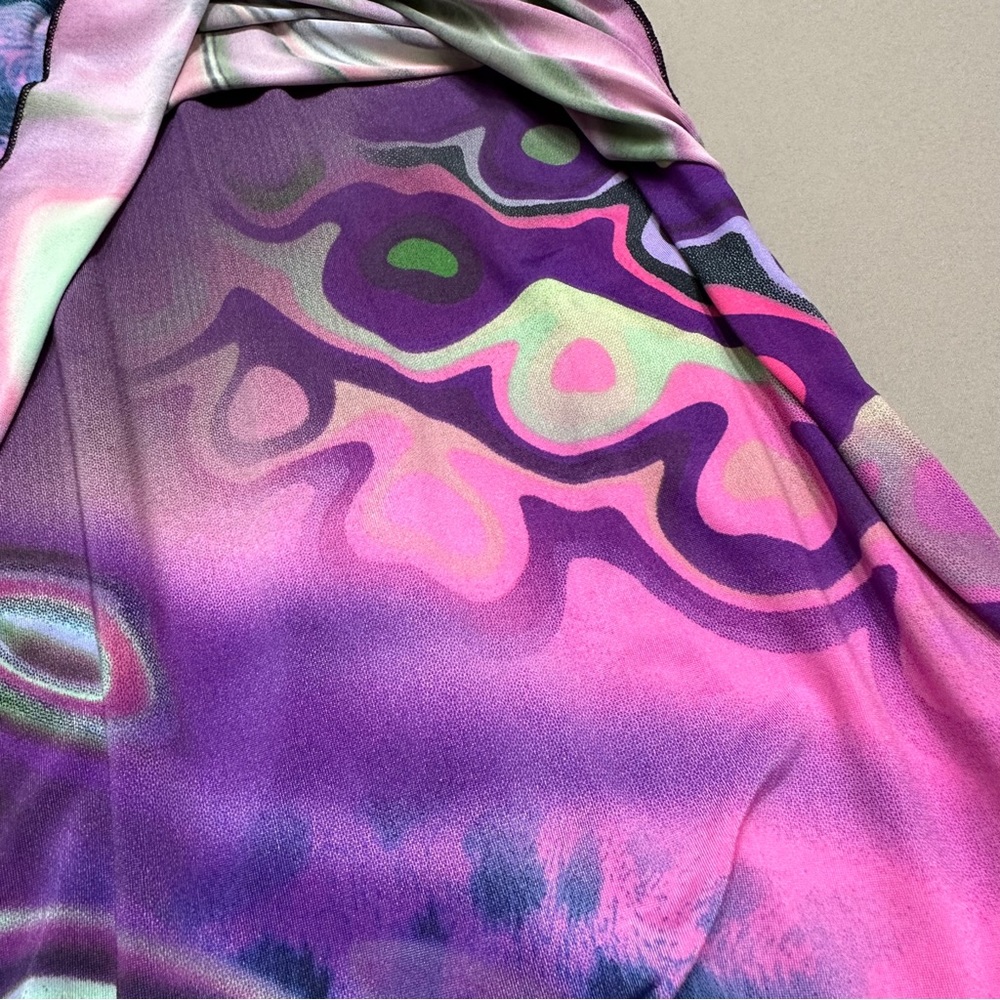 PSYCHEDELIC MOD purple swirl minidress, S. - Picture 4 of 7